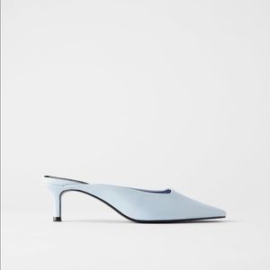 Zara Square Toe Mid-Height Heel Mules